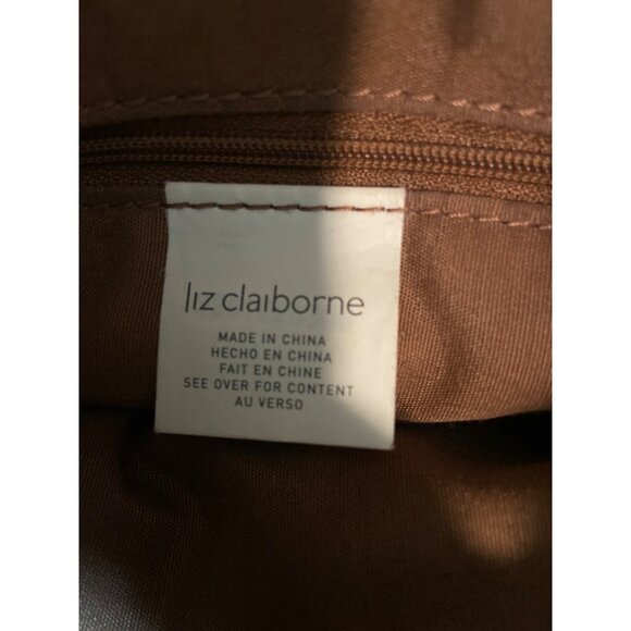 Liz Claiborne Shoulder Bag Beige Brown  Jute Cotton Blend Minimalist Preppy - Picture 4 of 10